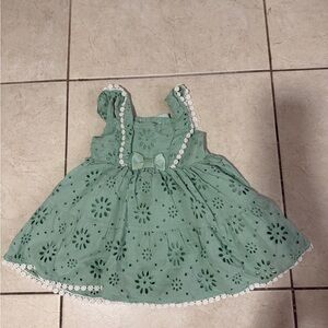 Blueberi Boulevard Mint Green Eyelet Dress